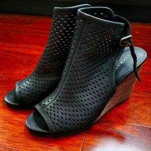 Lucky Brand Peep Toe Wedge Bootie